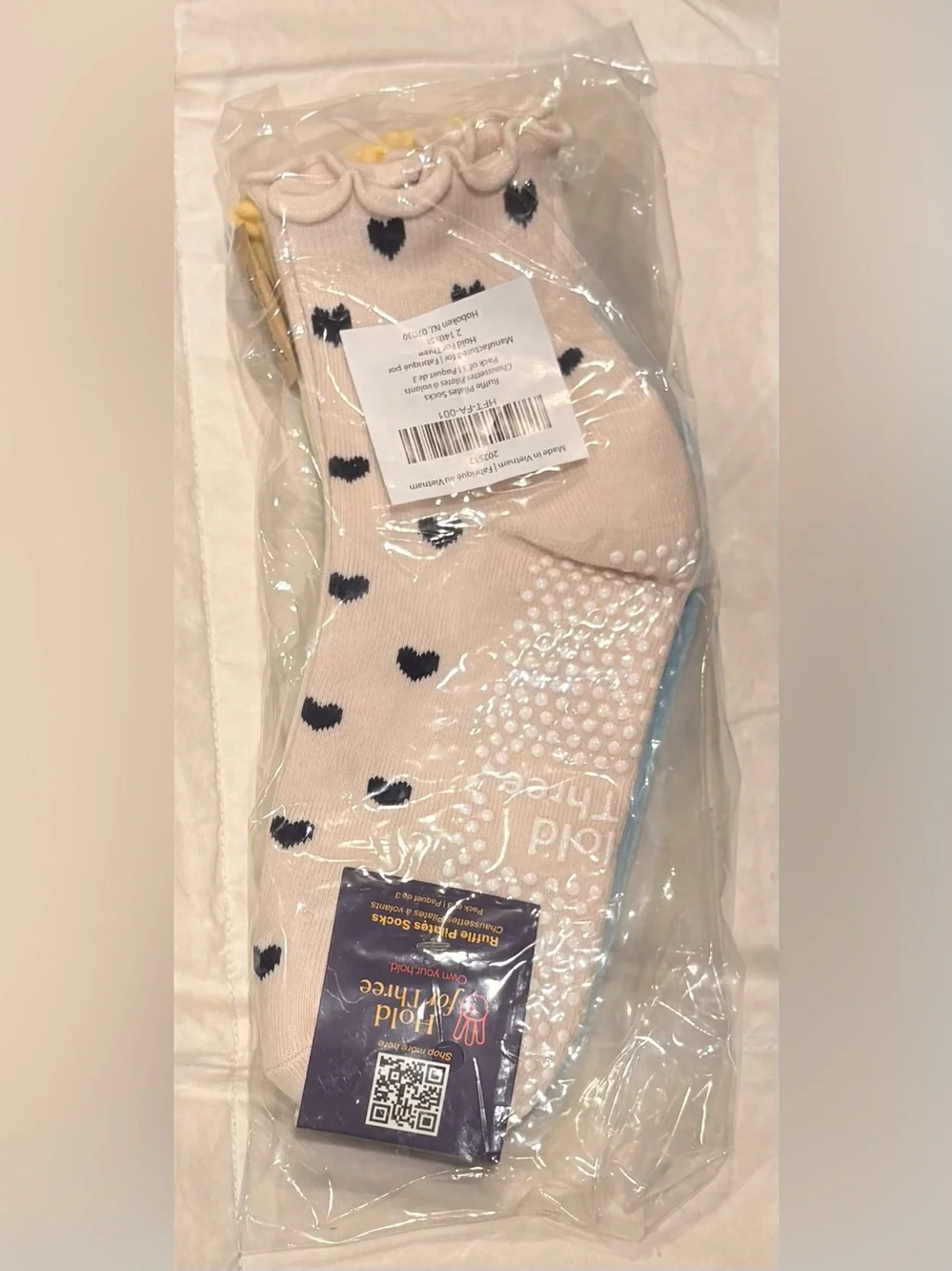 Hold for Three Ruffle Pilates Socks 3-Pack Grip Studio Chic